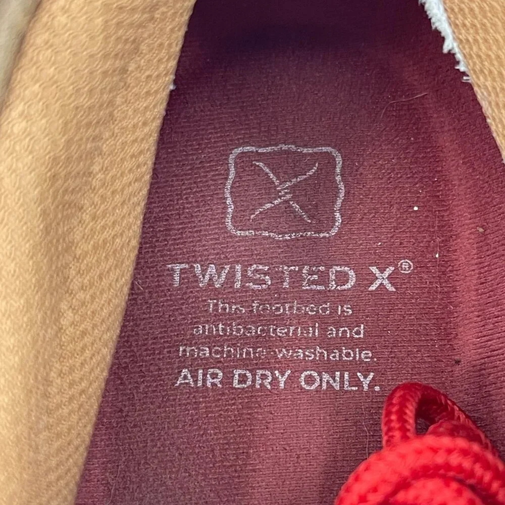 Twisted X Bomber Red Driving Moccasins Leather 2 Eye Chukka Shoes